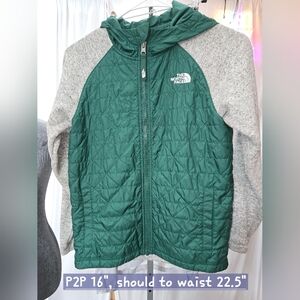 The North Face Kids Forest Green and Heather Gray Jacket
